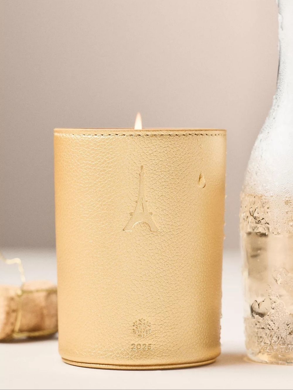 Anthropology Paris Icon Embossed Fruity Rosé Spritz Glass Candle